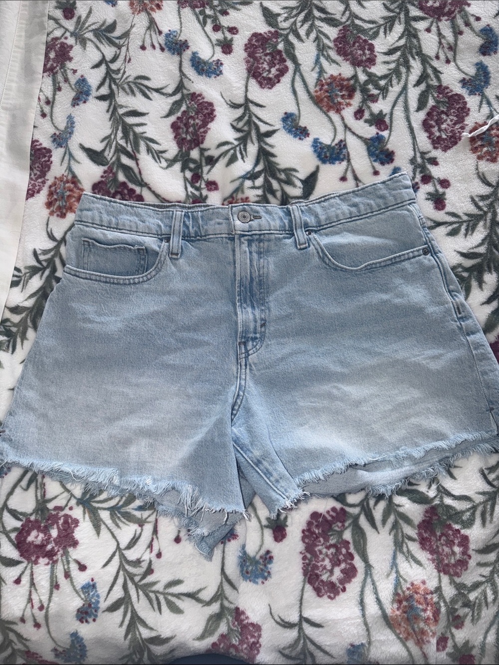 Lucky Brand Light Blue Frayed Hem Denim Shorts
